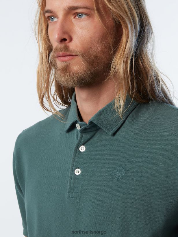 ny poloskjorte i økologisk bomull North Sails menn militærgrønt klær H4N2FN111