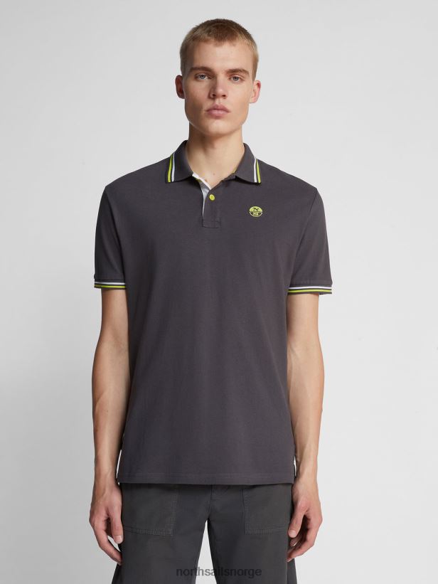 polo med kontrastkanter North Sails menn asfalt klær H4N2FN1214