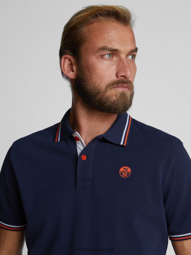 polo med kontrastkanter North Sails menn marineblå klær H4N2FN1213