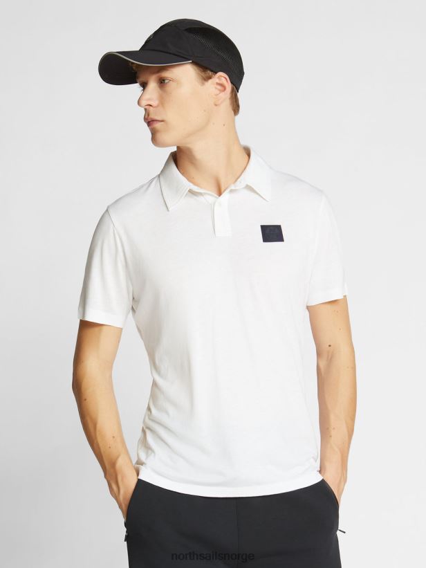 poloskjorte i bomull og bambus North Sails menn hvit klær H4N2FN1068