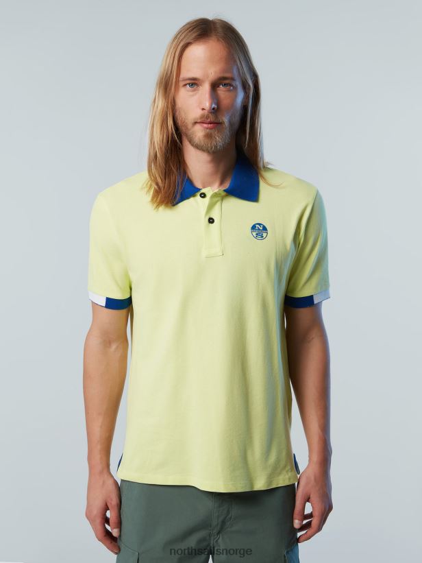 poloskjorte i økologisk bomull North Sails menn lime klær H4N2FN117