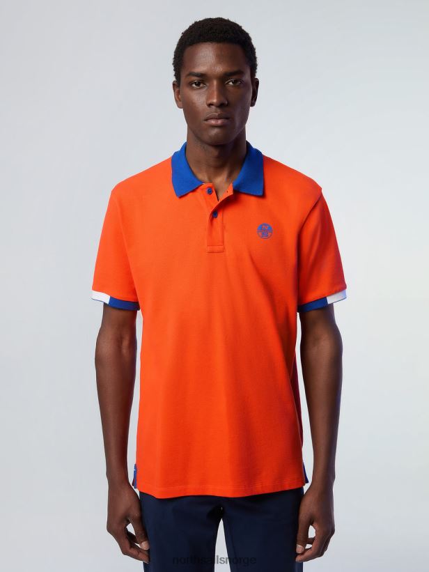 poloskjorte i økologisk bomull North Sails menn lys oransje klær H4N2FN120