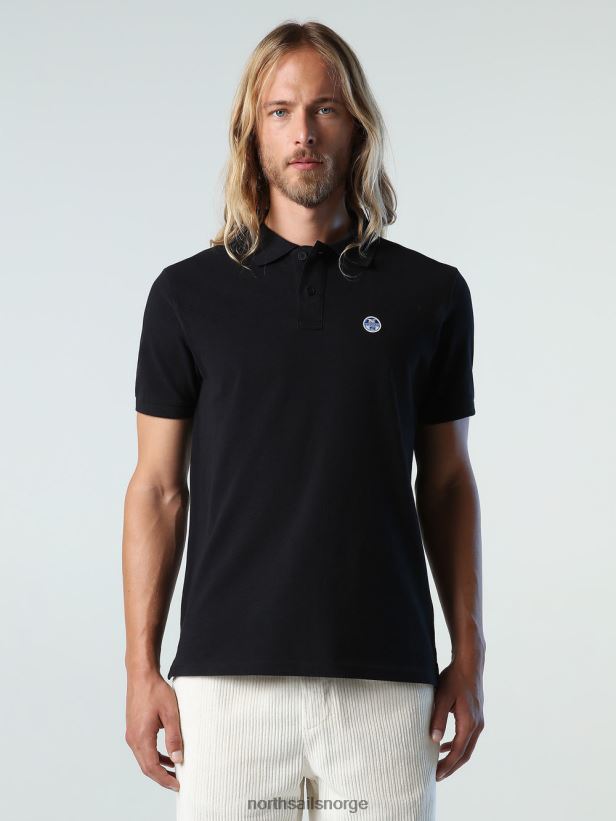 poloskjorte i økologisk bomull North Sails menn svart klær H4N2FN128