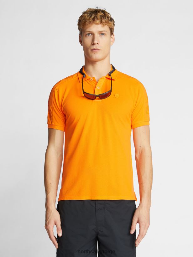 poloskjorte med jerseypaneler North Sails menn livlig oransje klær H4N2FN1078