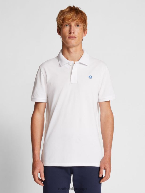 poloskjorte med logo på brystet North Sails menn hvit klær H4N2FN1197