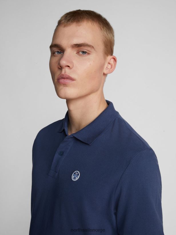 poloskjorte med logo på brystet North Sails menn mørk denim klær H4N2FN1203