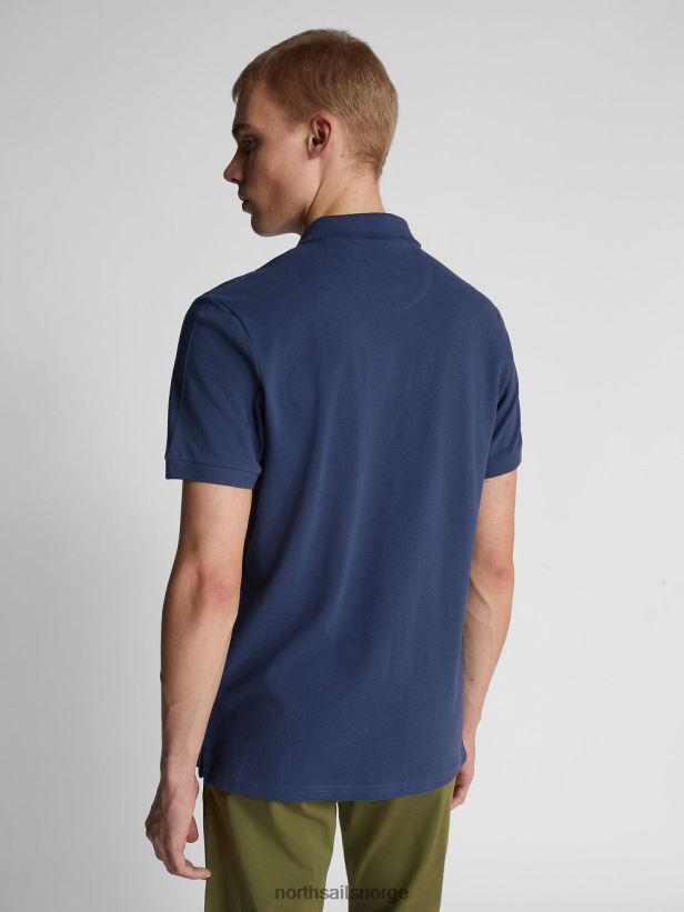 poloskjorte med logo på brystet North Sails menn mørk denim klær H4N2FN1203