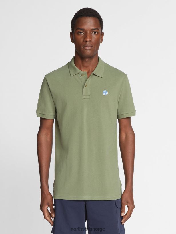 poloskjorte med logo på brystet North Sails menn olivengrønn klær H4N2FN1200