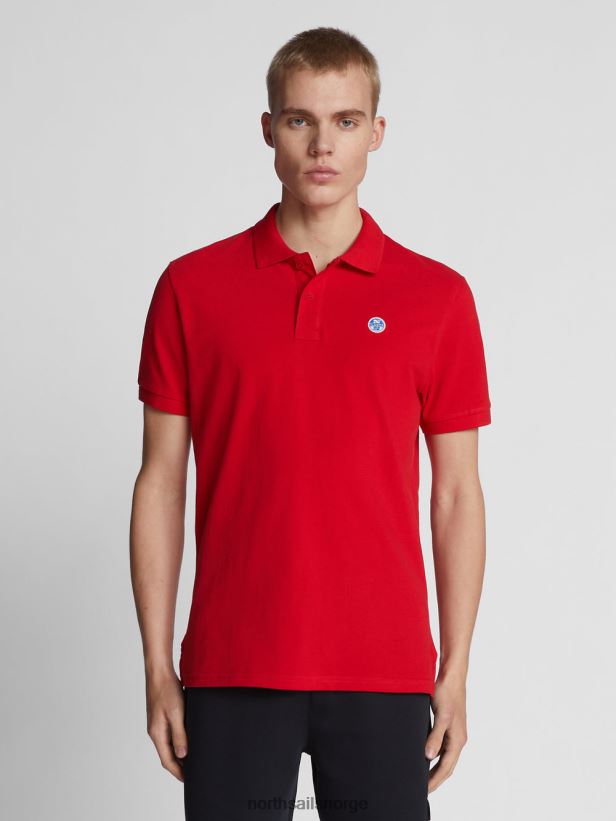 poloskjorte med logo på brystet North Sails menn rød klær H4N2FN1199