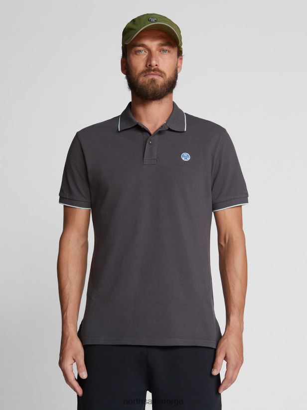 poloskjorte med trykk North Sails menn asfalt klær H4N2FN1060