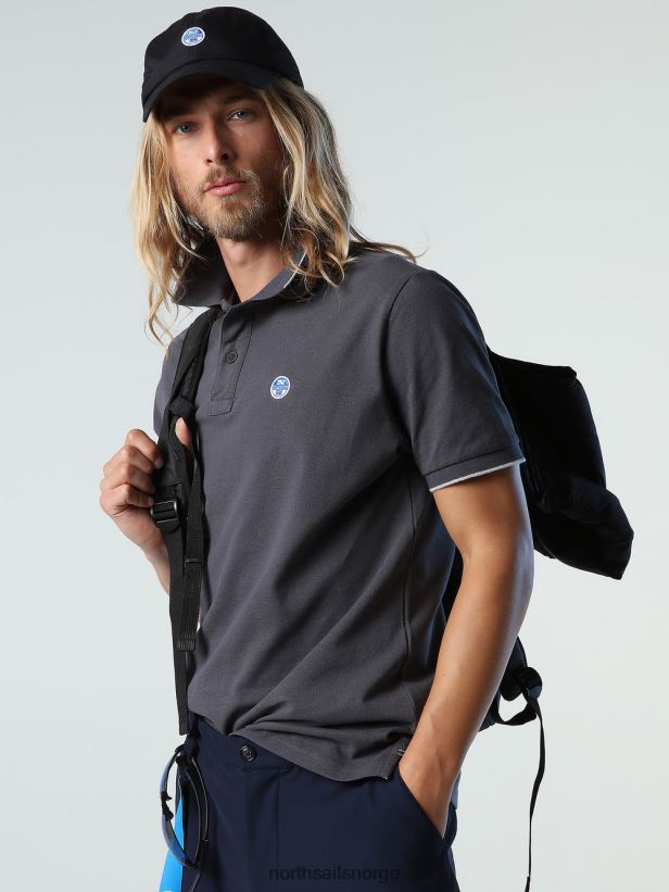 poloskjorte med trykk North Sails menn asfalt klær H4N2FN940