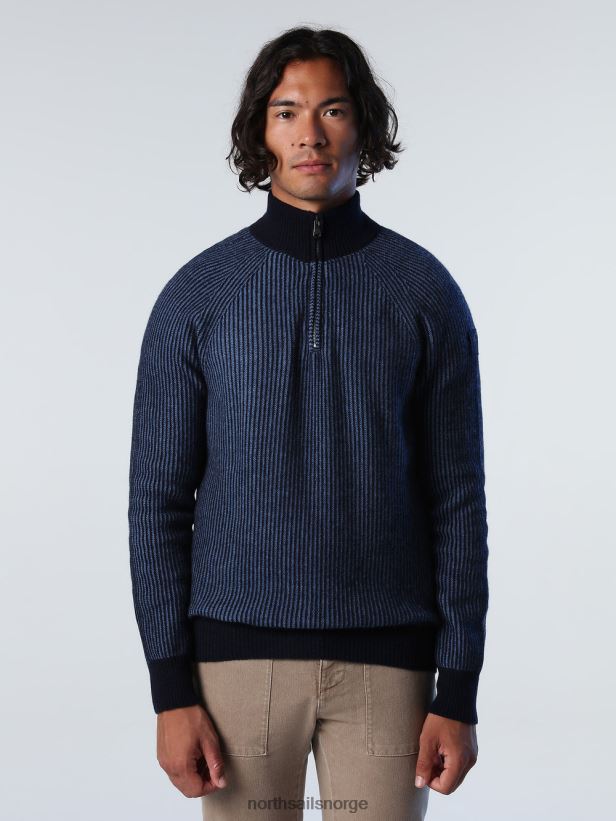 poloskjorte med trykk North Sails menn marineblå klær H4N2FN939