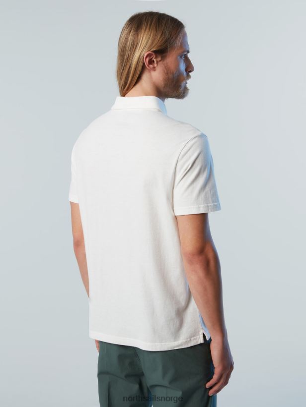 resirkulert jersey poloskjorte North Sails menn hvit klær H4N2FN89