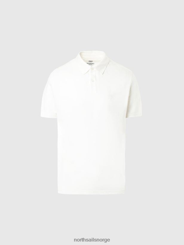resirkulert jersey poloskjorte North Sails menn hvit klær H4N2FN89