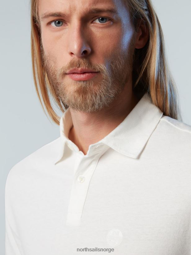 resirkulert jersey poloskjorte North Sails menn hvit klær H4N2FN89