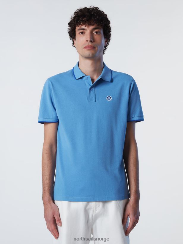 salg av poloskjorter i økologisk bomull North Sails menn kornblomst blå klær H4N2FN78