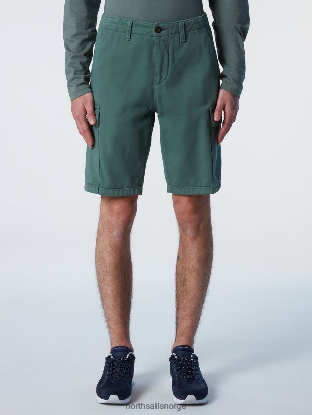 cargo-shorts i økologisk bomull North Sails menn militærgrønt klær H4N2FN362