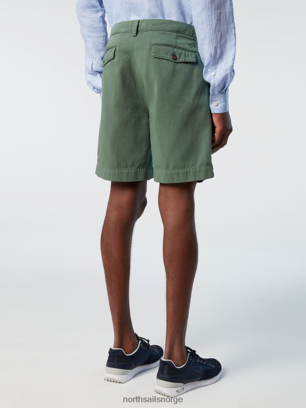 chino-shorts med folder North Sails menn militærgrønt klær H4N2FN367