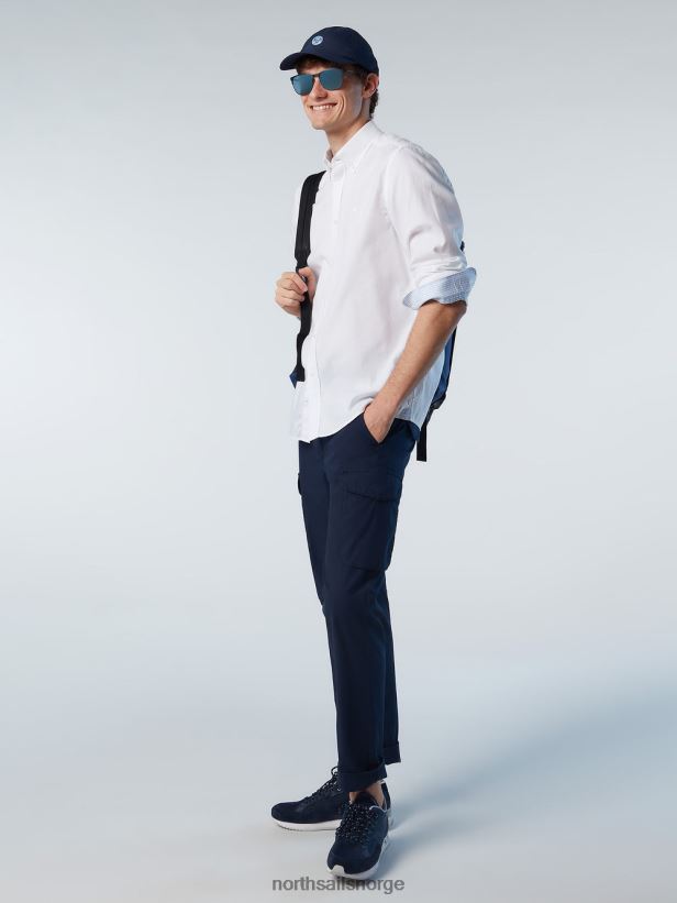 bomullsskjorte North Sails menn hvit klær H4N2FN233