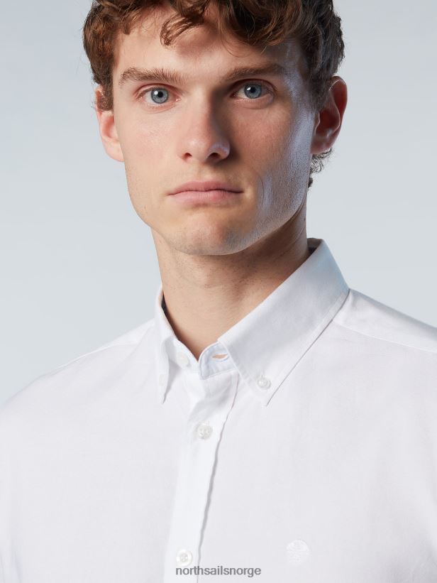 bomullsskjorte North Sails menn hvit klær H4N2FN233