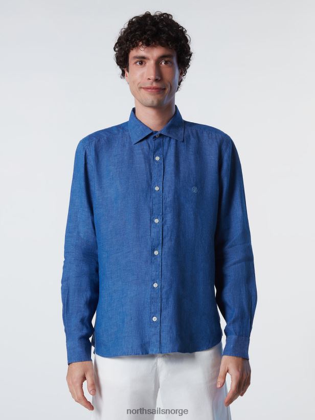 linskjorte North Sails menn mørk denim klær H4N2FN224