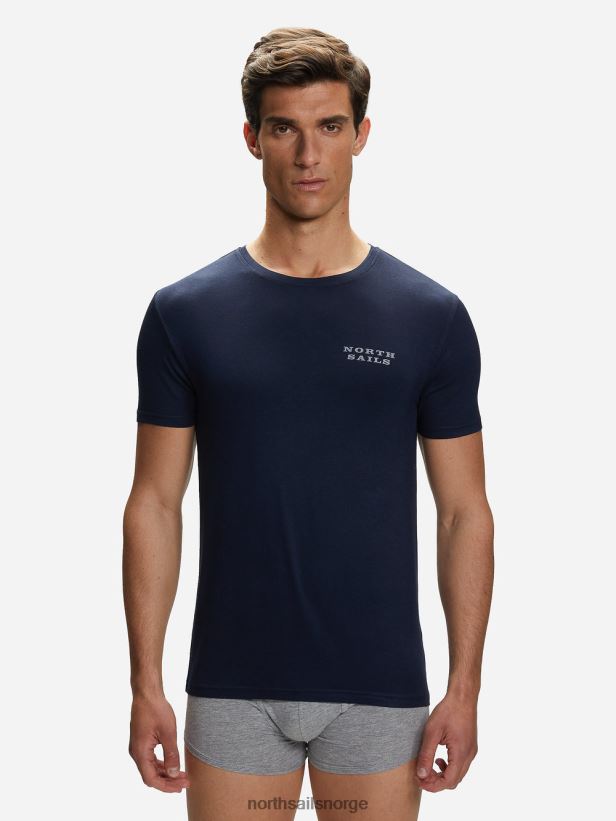 bambus t-skjorte med rund hals North Sails menn marineblå klær H4N2FN483