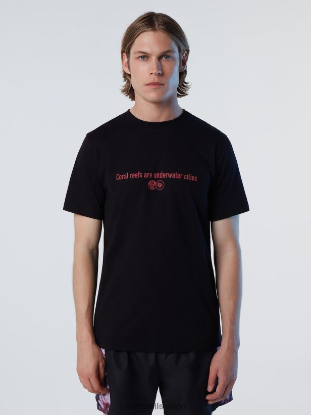 coral gardeners t-skjorte North Sails menn svart klær H4N2FN133