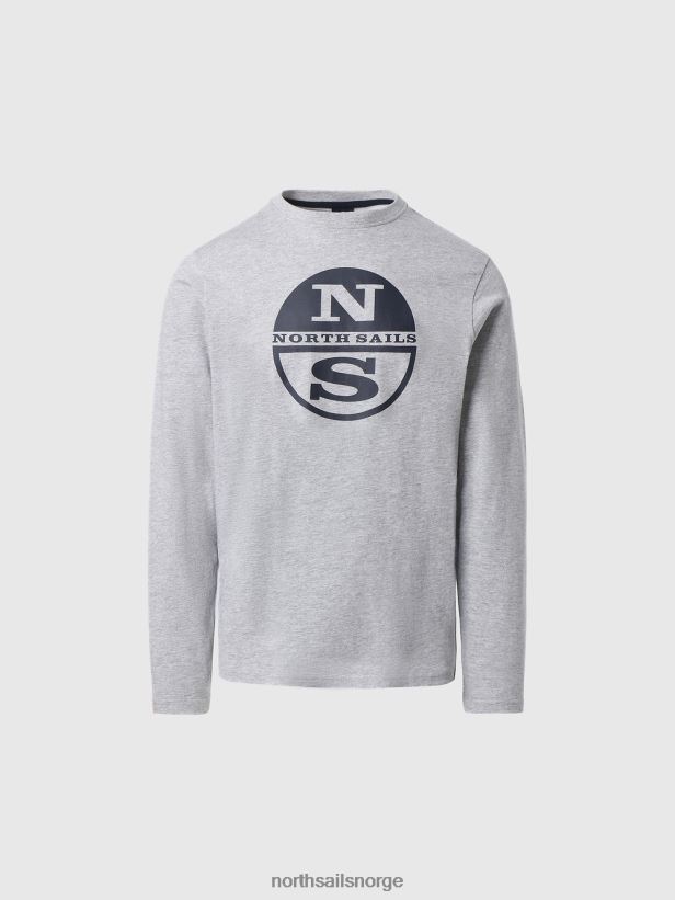 økologisk jersey t-skjorte North Sails menn middels gråmelert klær H4N2FN817