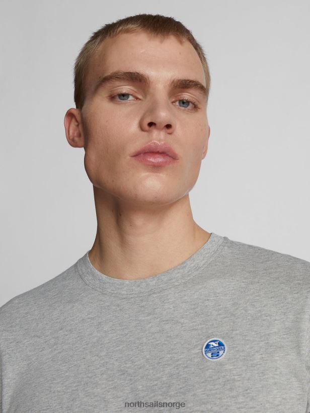 kortermet t-skjorte North Sails menn gråmelert klær H4N2FN1277