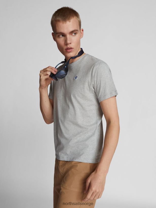 kortermet t-skjorte North Sails menn gråmelert klær H4N2FN1277