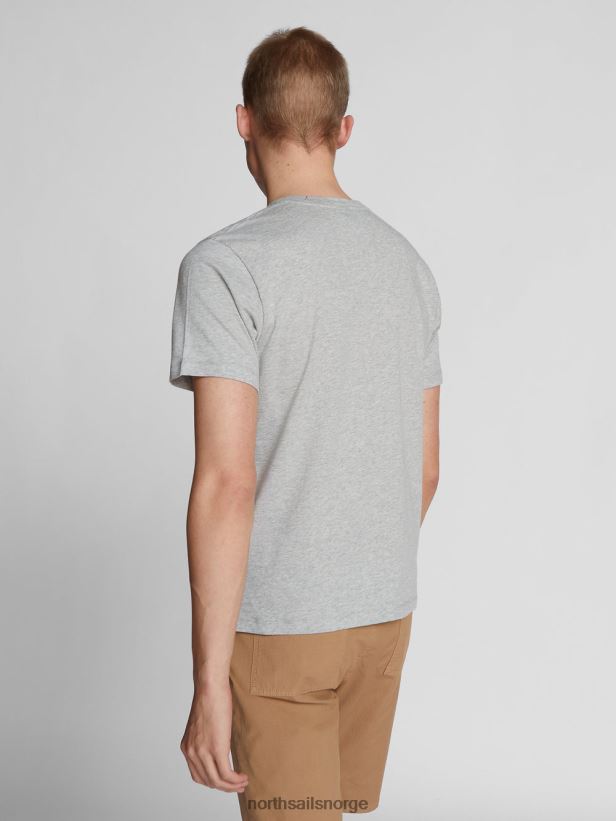 kortermet t-skjorte North Sails menn gråmelert klær H4N2FN1277