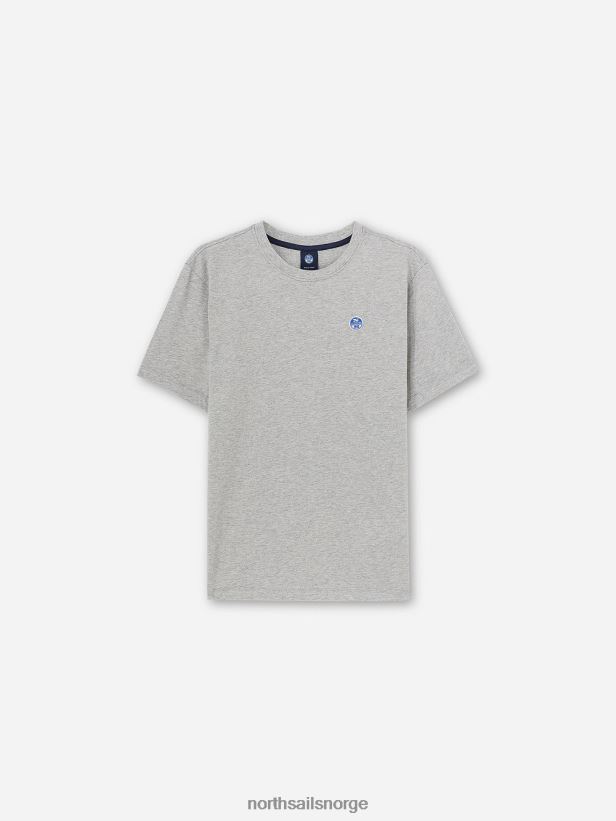 kortermet t-skjorte North Sails menn gråmelert klær H4N2FN1277