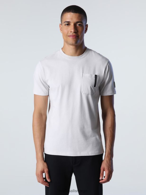 t-skjorte med brystlomme North Sails menn grå fiolett klær H4N2FN812