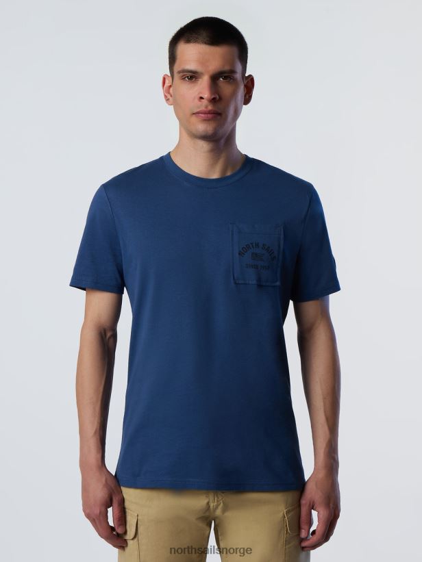 t-skjorte med brystlomme North Sails menn mørk denim klær H4N2FN163