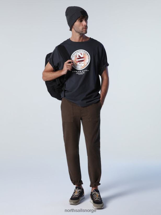 t-skjorte med grafisk trykk North Sails menn asfalt klær H4N2FN995