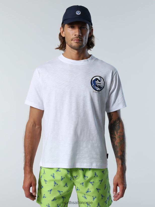 t-skjorte med grafisk trykk North Sails menn hvit klær H4N2FN148