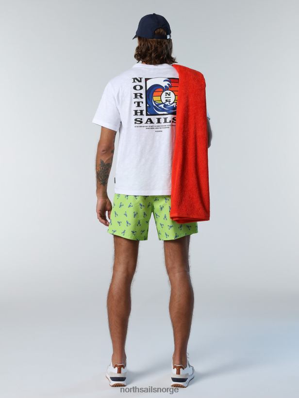 t-skjorte med grafisk trykk North Sails menn hvit klær H4N2FN148