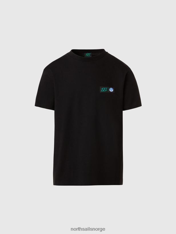 t-skjorte med grafisk trykk North Sails menn svart klær H4N2FN139