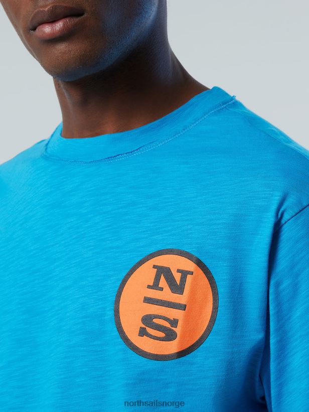 t-skjorte med grafisk trykk North Sails menn turkis klær H4N2FN151