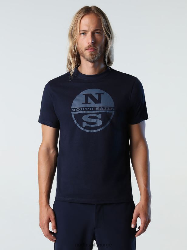 t-skjorte med maxi-logo North Sails menn marineblå klær H4N2FN927
