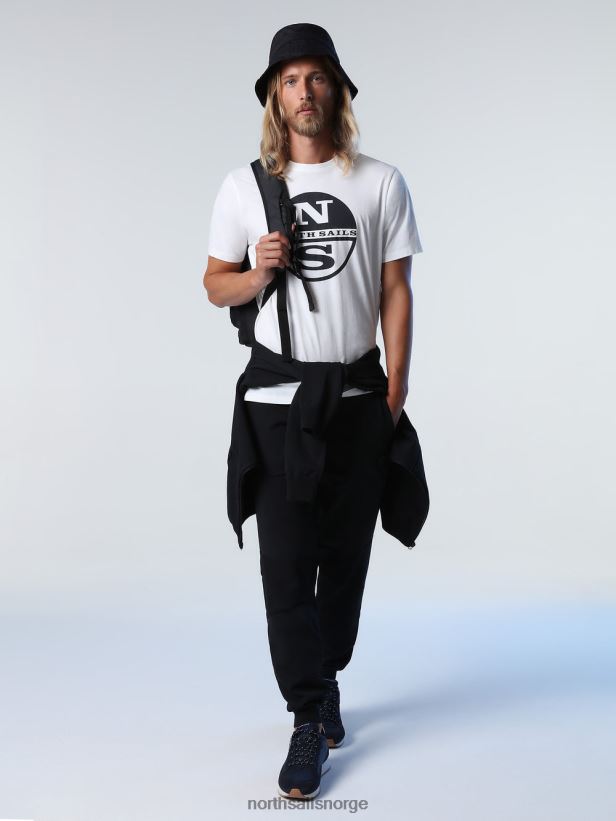 t-skjorte med maxi-logo North Sails menn marshmallow klær H4N2FN922