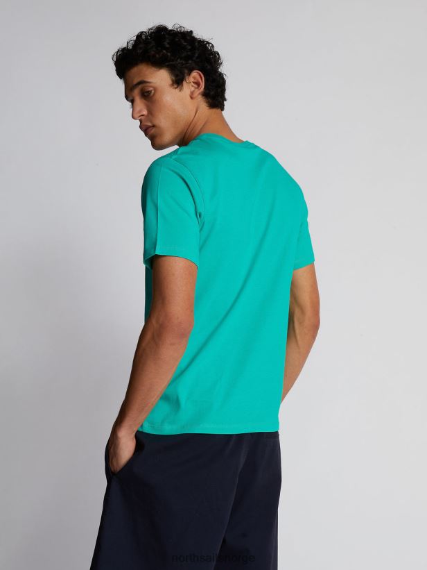 t-skjorte med maxi-logo North Sails menn smaragd klær H4N2FN1130