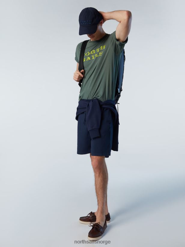 t-skjorte med trykk på brystet North Sails menn militærgrønt klær H4N2FN144