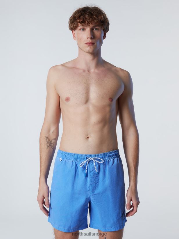 badeshorts i vasket stoff North Sails menn kornblomst blå strandtøy H4N2FN398
