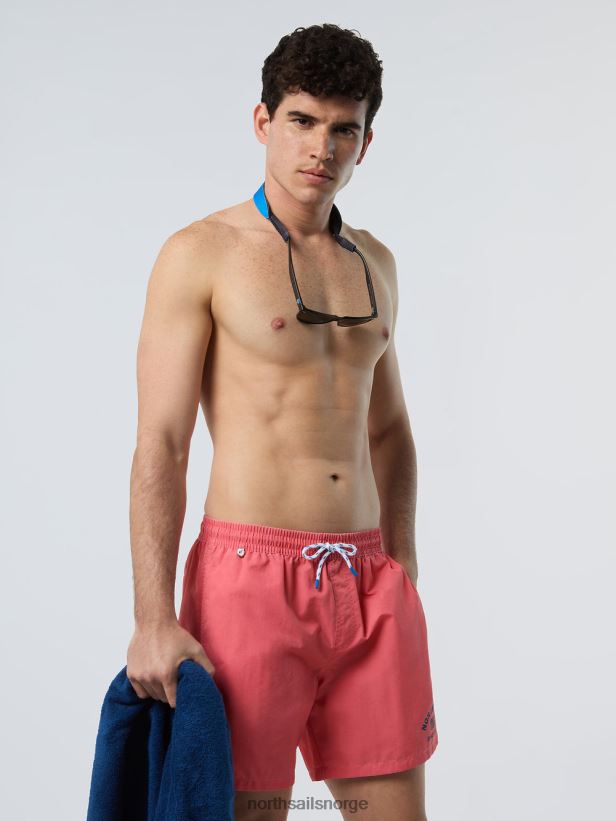 badeshorts i vasket stoff North Sails menn krydret korall strandtøy H4N2FN396