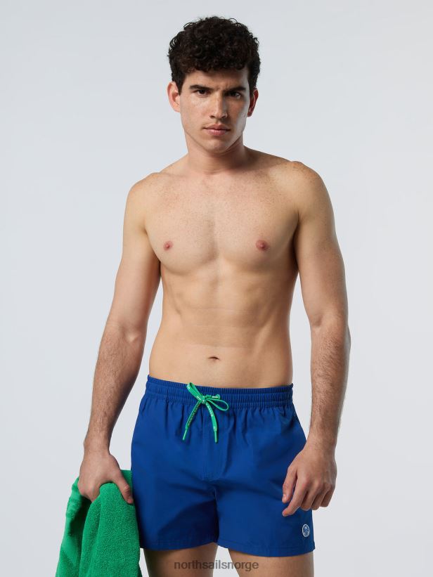 badeshorts med logolapp North Sails menn havblått strandtøy H4N2FN390
