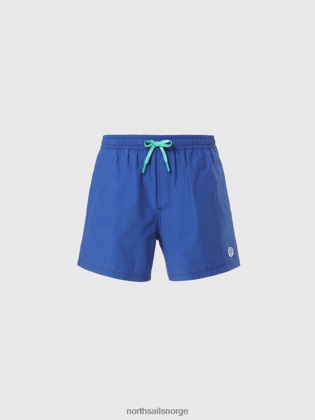 badeshorts med logolapp North Sails menn havblått strandtøy H4N2FN390