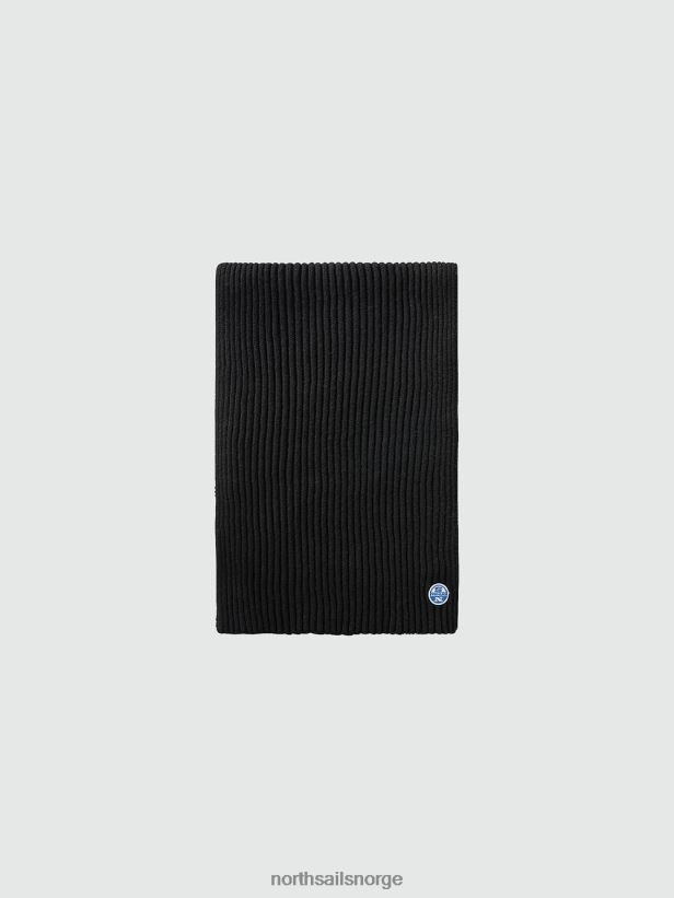 skjerf i bomull og ull North Sails menn svart tilbehør H4N2FN855