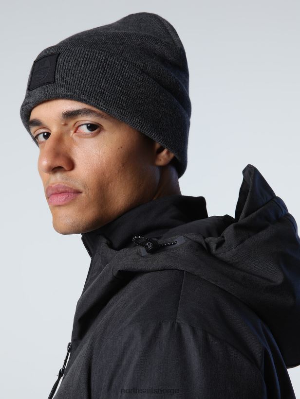 lue i økologisk bomull North Sails menn mørkegrå melange tilbehør H4N2FN750